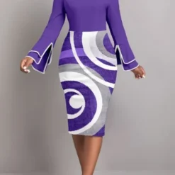 Women Long Sleeve Printed Patchwork Round Neck Elegant Bodycon Dress 11 Women Long Sleeve Printed Patchwork Round Neck Elegant Bodycon Dress -Deals Toggenix Store 9d9bd50286c1877b