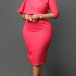 Women Solid Bodycon Professional African Dress