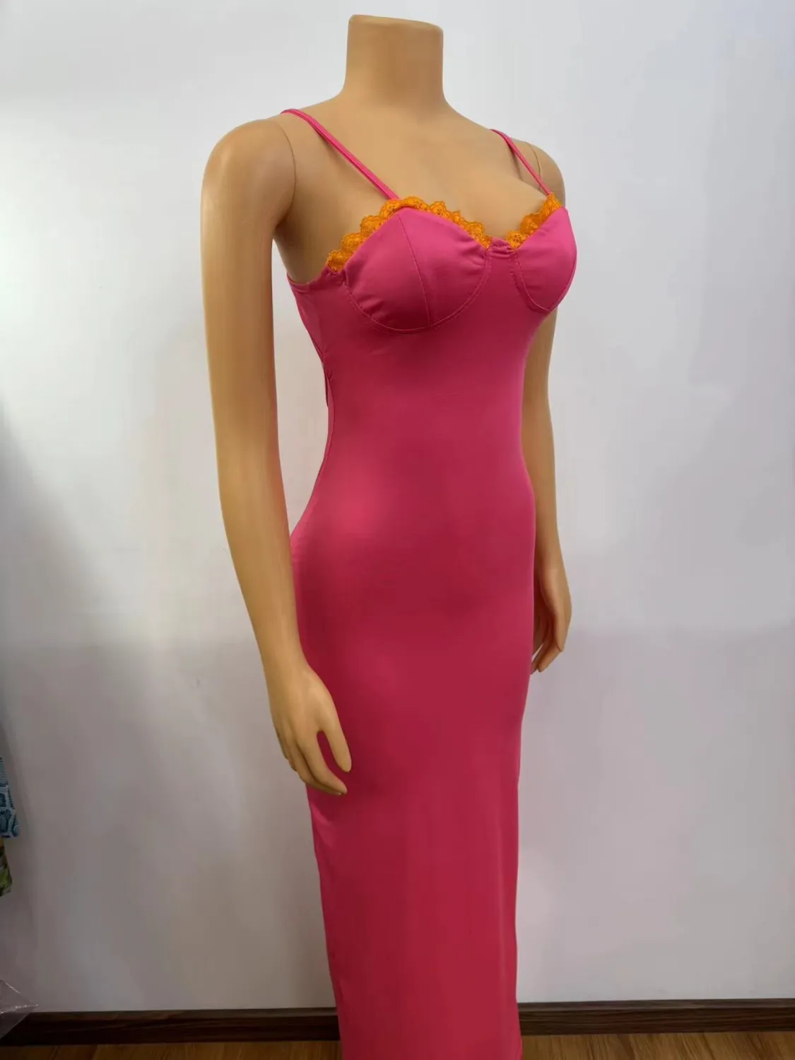 Women Summer Solid Sexy Suspender Backless Slit Bodycon Dress 11 Women Summer Solid Sexy Suspender Backless Slit Bodycon Dress - Image 11