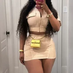 Women Casual Washed Patchwork Pocket Top And Skirt Two-piece Set -Deals Toggenix Store 9ff95dd96eaebb1e