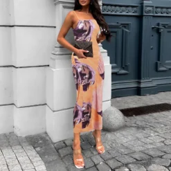 Women Sexy Suspender Print Dress -Deals Toggenix Store a33b82f9ea17fb0b