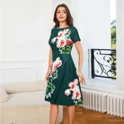 Summer Vintage Print Elegant Round Neck Irregular Dress For Women -Deals Toggenix Store a3e2f7ece4785b44
