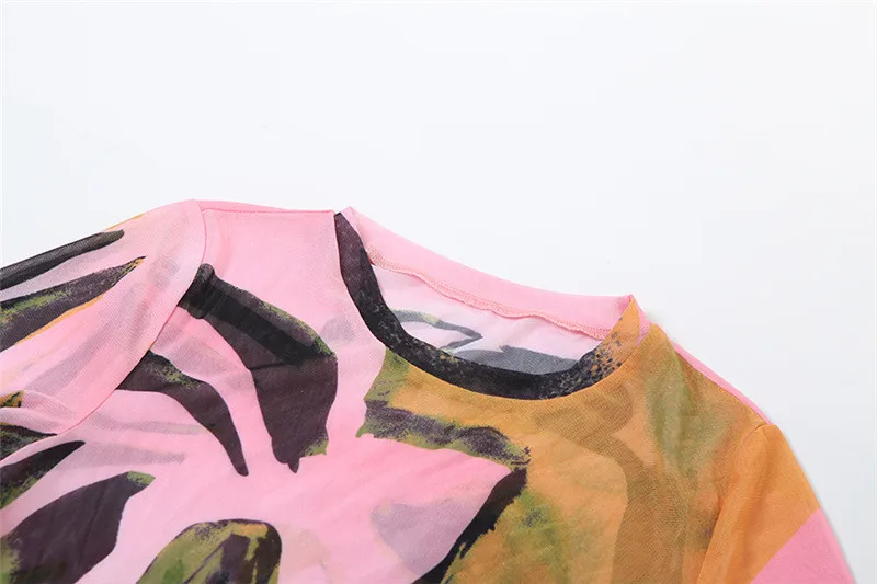 Women Short-sleeved Printed Sexy Top And Mini Skirt Two-piece Set 7 Women Short-sleeved Printed Sexy Top And Mini Skirt Two-piece Set - Image 7