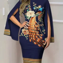 Women Printed Sleeve Dress -Deals Toggenix Store a5a287513138633f