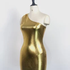 Women Fashion Style Slash Shoulder Shiny High Stretch Nighclub Bodycon Dress -Deals Toggenix Store a60dbea889faf82d