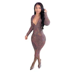 Women's Tight Fitting Sexy Print Women's Dress -Deals Toggenix Store a6e8a8abf8155287