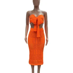 Women's Sexy Knitting Strapless Two Piece Skirt Set 22 Women's Sexy Knitting Strapless Two Piece Skirt Set -Deals Toggenix Store a74415790804d8f7