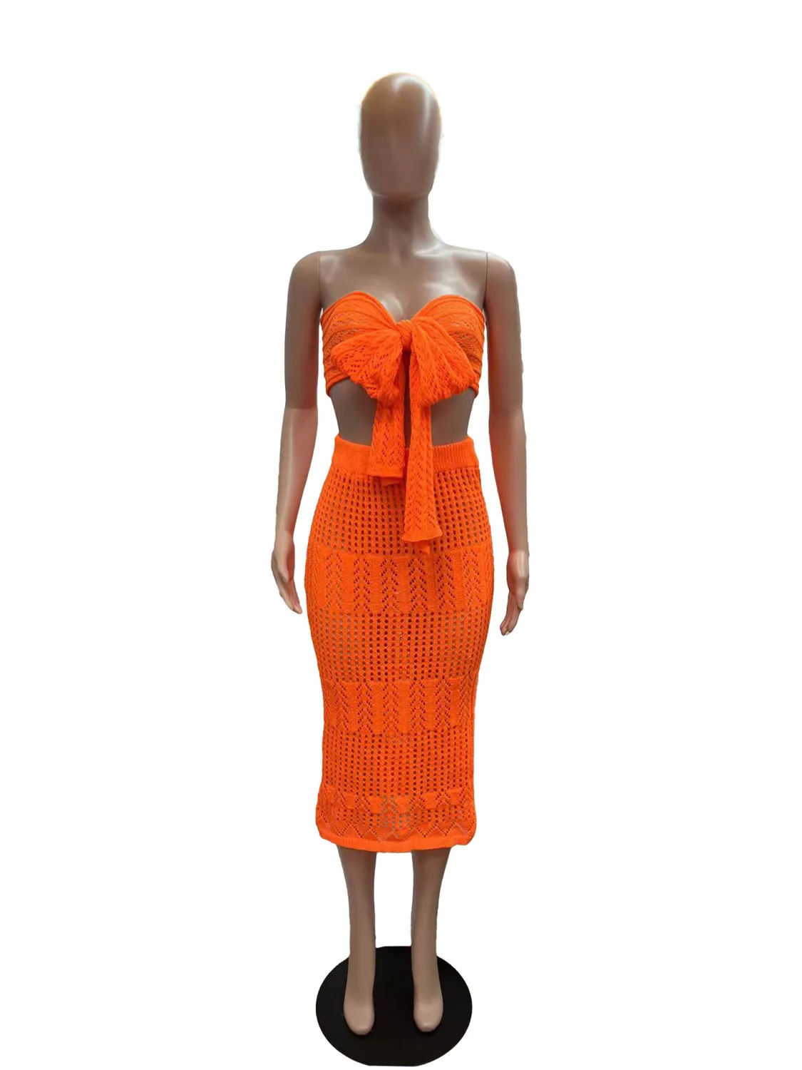 Women's Sexy Knitting Strapless Two Piece Skirt Set 11 Women's Sexy Knitting Strapless Two Piece Skirt Set - Image 11