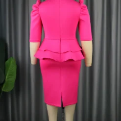 Fake Two Piece Style Cocktail Party Ruffled High Waist Bodycon Dress -Deals Toggenix Store a83779d125ca161b