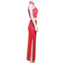 Summer Women's Halter Neck Slim Vest High Waist Printed Skirt Two Piece Set 31 Summer Women's Halter Neck Slim Vest High Waist Printed Skirt Two Piece Set -Deals Toggenix Store a840a2b409ed1ff9