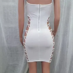 Summer Women Solid Sexy Side Cross Hollow Dress 23 Summer Women Solid Sexy Side Cross Hollow Dress -Deals Toggenix Store a8658c7f2fec7ad4