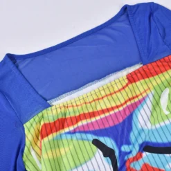 Women's Mesh Long Sleeve Square Neck Printed Dress -Deals Toggenix Store a9d4bf44f85bde8b