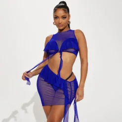 Women Sleeveless Crop Top Andmesh See-Through Skirt Two-Piece Set -Deals Toggenix Store a9e9d81c908e9122