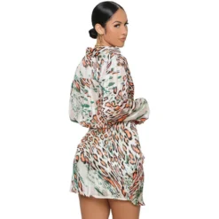 Women Fashion Chiffon Long Sleeve Leopard Dress -Deals Toggenix Store ab33c96e06d7615e