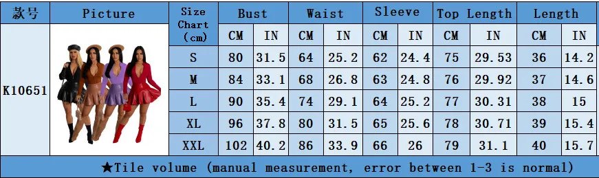 Fashion Women's Long Sleeve Slim Waist Bodysuit Pu Skirt Two Piece Set 8 Fashion Women's Long Sleeve Slim Waist Bodysuit Pu Skirt Two Piece Set - Image 8