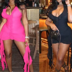 Sexy Sling With Irregular Ruffles Bodycon Dress -Deals Toggenix Store ac567835bd945d7b