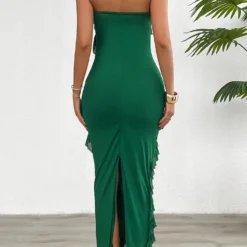 Women's Spring Summer Solid Color Slim Strapless Dress -Deals Toggenix Store ad154674789a4ac4