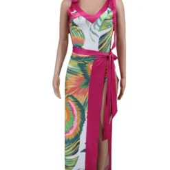 Fashion Casual Women's Sleeveless Printed Lace Up Strap Bodysuit Skirt Set -Deals Toggenix Store ad2903dba76ecdc2