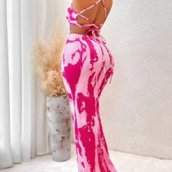 Summer Women's Sexy Printed Straps Bodycon Long Dress -Deals Toggenix Store afa6b3120e5b6e6c