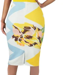 Fashion Print Zip Short Sleeve Tight Fitting Bodycon Dress -Deals Toggenix Store afb5094a6266348a