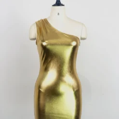 Women Fashion Style Slash Shoulder Shiny High Stretch Nighclub Bodycon Dress -Deals Toggenix Store b04600ad1d690cb2