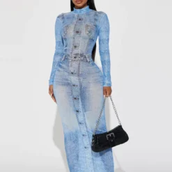 Women's Autumn Slim Fit Printed Long Sleeve Bodycon Dress For Women -Deals Toggenix Store b1918e4c8a6abece