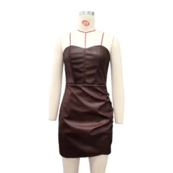 Women Strapless Sexy Bodycon Pu-Leather Dress -Deals Toggenix Store b378ba578134359b