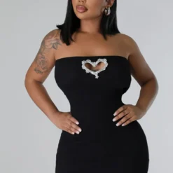 Women's Sexy High Stretch Strapless Knitting Bodycon Sexy Hollow Tight Fitting Dress -Deals Toggenix Store b40eaa9d0053039c