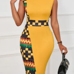 Women Printed Elegant Irregular Sleeveless Zipper Dress -Deals Toggenix Store b5f11135960bd48f