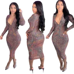 Women's Tight Fitting Sexy Print Women's Dress -Deals Toggenix Store b6a5b9407eac1bc7