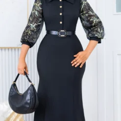 Women Printed Long Sleeve Patchwork Dress -Deals Toggenix Store b6bb6111bf3e600b