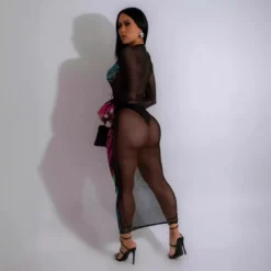 Women's Clothing Fashion Casual Tiger Print Mesh Dress -Deals Toggenix Store b825b5574b091865