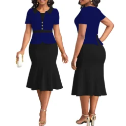 Sexy Fashion Solid Color Short Sleeve Career Women's Dress -Deals Toggenix Store b83deea69d373940