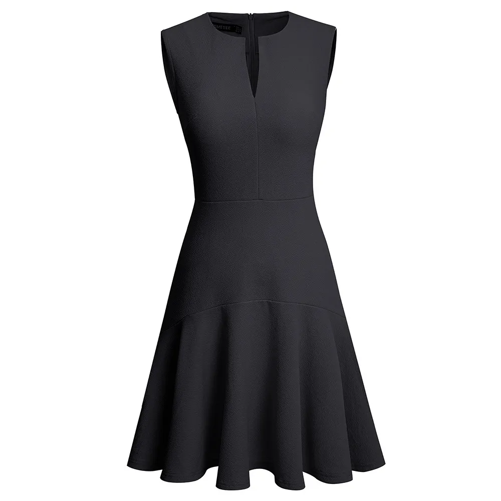 Summer Women's Elegant Sleeveless Career Mid Waist Dress 8 Summer Women's Elegant Sleeveless Career Mid Waist Dress - Image 8