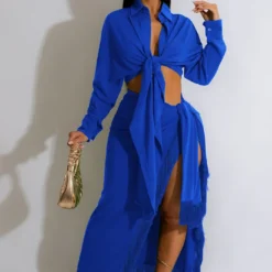 Women's Two-Piece Fringed Slit Skirt Set -Deals Toggenix Store bab02d6a4575ed82