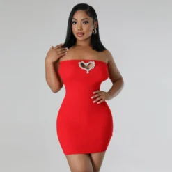 Women's Sexy High Stretch Strapless Knitting Bodycon Sexy Hollow Tight Fitting Dress -Deals Toggenix Store bb9f14f2e1ba2d4e