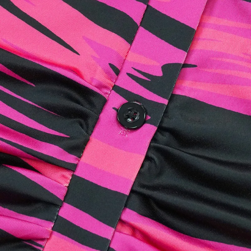 Women's Spring And Summer Printed Fashion Casual Pleated Long Sleeve Slim Chic Long Dress 6 Women's Spring And Summer Printed Fashion Casual Pleated Long Sleeve Slim Chic Long Dress - Image 6