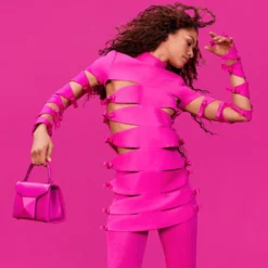 High-End Long Sleeve Cutout Multi-layer Pleated Fashion Sexy Tight Fitting Bodycon Bandage Dress -Deals Toggenix Store bcacbd18f7092a47