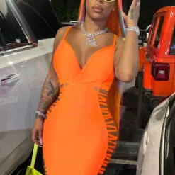 Summer Women Solid Sexy Side Cross Hollow Dress 18 Summer Women Solid Sexy Side Cross Hollow Dress -Deals Toggenix Store bcdf099a6bb850c0