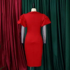 Women'S Fall/Winter Mesh And Pleated Plus Size Ol Chic Career Dress -Deals Toggenix Store bcf7e07a533c611d