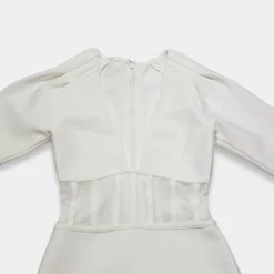 Sexy Cutout Patchwork Bodycon Slit Dress Formal Party Gown Long Sleeve Tight Fitting Bandage Dress -Deals Toggenix Store bfacb8d09fe02073