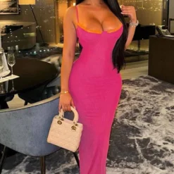 Women Summer Solid Sexy Suspender Backless Slit Bodycon Dress 25 Women Summer Solid Sexy Suspender Backless Slit Bodycon Dress -Deals Toggenix Store bfcee3e0bf46ddae