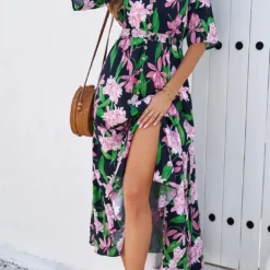 Women's Spring Summer Holidays Casual Printed Split Dress -Deals Toggenix Store c0976131c9e661ec