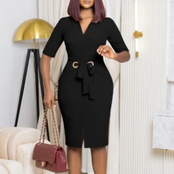 Women African V-Neck Solid Bodycon Dress 32 Women African V-Neck Solid Bodycon Dress -Deals Toggenix Store c16157d757b6506e