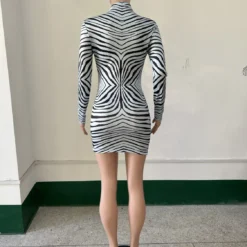 Women Spring/Summer Print Turtleneck Long Sleeve Dress 16 Women Spring/Summer Print Turtleneck Long Sleeve Dress -Deals Toggenix Store c379404fc463d2fd