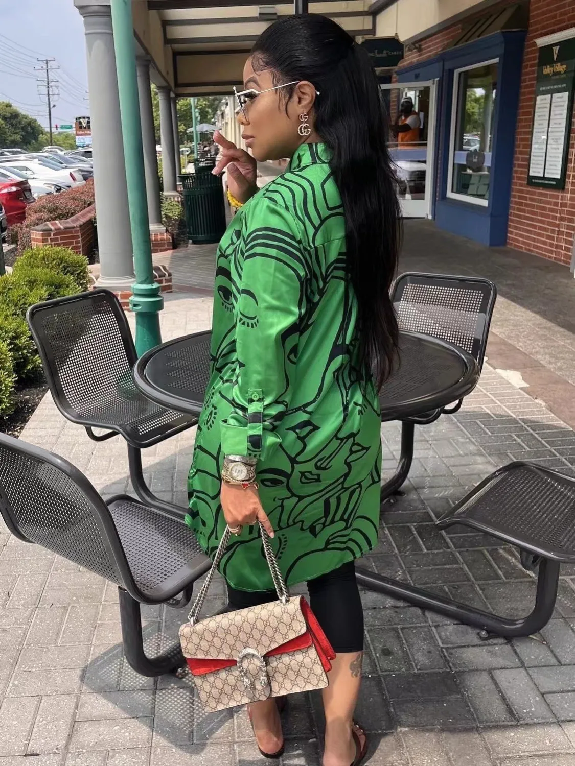 Women's Spring Loose Face Print Style Shirt 1 Women's Spring Loose Face Print Style Shirt