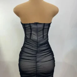 Women Sexy Off-the-shoulder Strapless Bodycon Pleated Dress 18 Women Sexy Off-the-shoulder Strapless Bodycon Pleated Dress -Deals Toggenix Store c47055802155cf4a