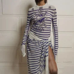 Women Sexy Casual Printed Long Sleeve Top And High Waist Slit Long Skirt Two Piece Set -Deals Toggenix Store c507af75aa22985a