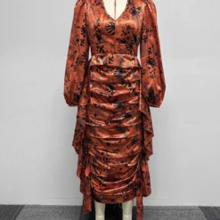 Sexy Printed Ruffled Balloon Sleeve Slim Long Sleeve Bodycon Dress 24 Sexy Printed Ruffled Balloon Sleeve Slim Long Sleeve Bodycon Dress -Deals Toggenix Store c72808bb36f01b23