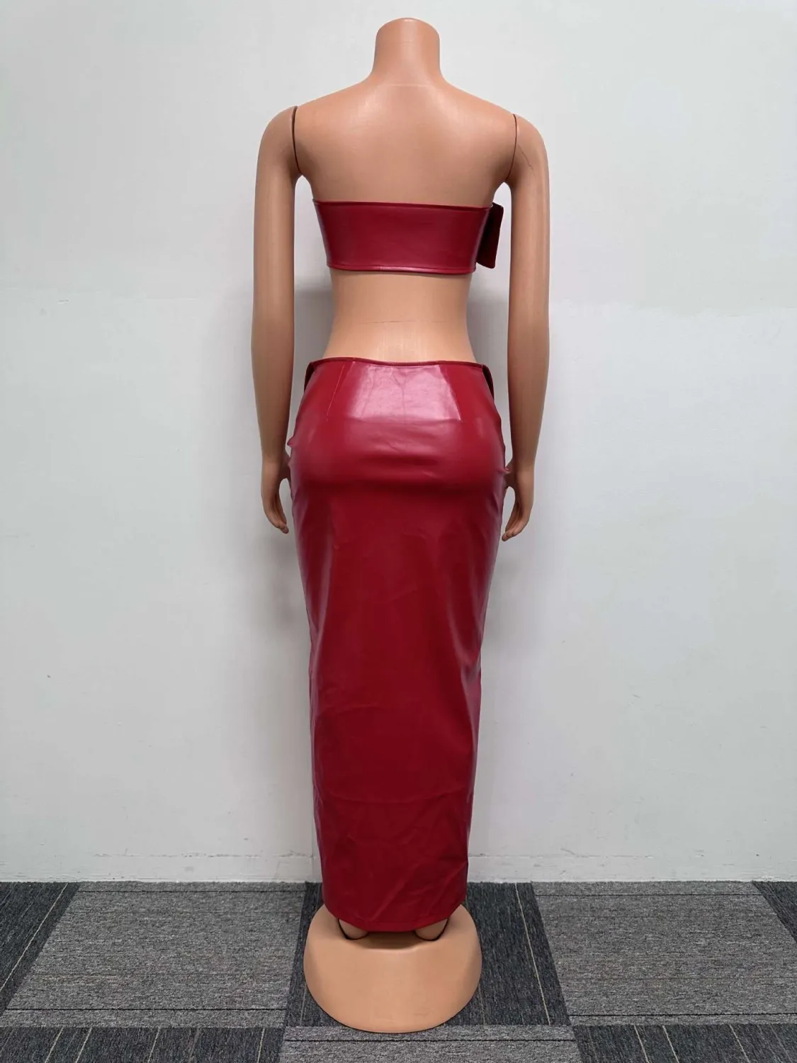 Sexy Leather Metal Buckle Tight Fitting Bodycon Skirt Set 7 Sexy Leather Metal Buckle Tight Fitting Bodycon Skirt Set - Image 7